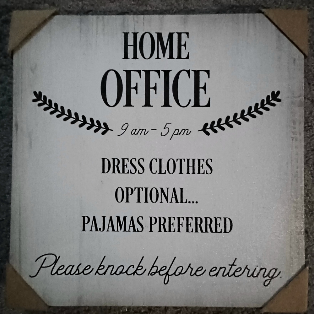 Home Office Canvas Decorative Sign - Black Letters 12 X 12 inches